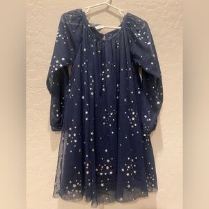 Navy Blue with Stars Girls size 6 Dress